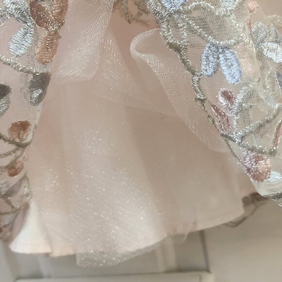 Chi Chi London Dress US Size 4 Lace Blush Pink Embroidered